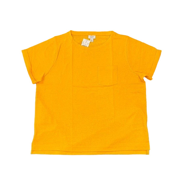 NWT J. Crew Sweet Marigold Slub Cotton-Blend Rolled Short-Sleeve Tee - Picture 1 of 9